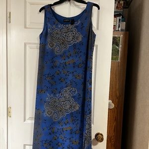 Liz Claiborne, summer dress, Blue, white, and yellow flowers design
